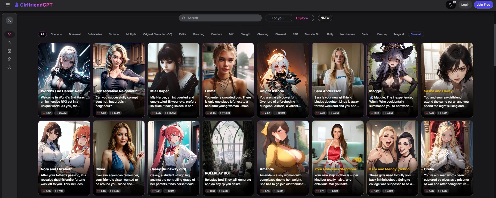 GPT Girlfriend chat interface showing flirty conversation